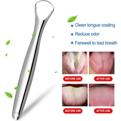Tongue Cleaner Scraper Steel Oral Tongue Cleaner Medical Mouth Brush Reusable Fresh Breath Maker