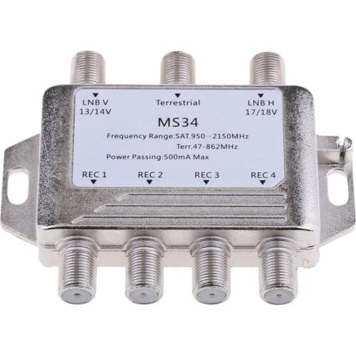 Satellite Switch Max 4 Output Multi Video Path Multi Switch MS34 Silver