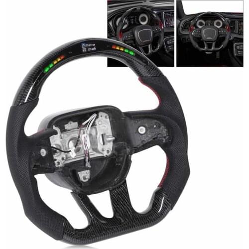 Carbon Fiber LED Shift Lights Display Steering Wheel Fit for Dodge Challenger/Charger SRT HELLCAT 2015-2020 Car accessories