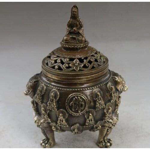 Antique Old Chinese Copper pot,Buddha incense burner / censer ,with mark,home Decoration, collection & adornment, Free shipping