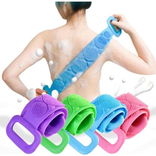Magic Silicone Brushes Bath Towels Rubbing Back Mud Peeling Body Massage Shower Extended Scrubber Skin Clean Brushes Bathroom