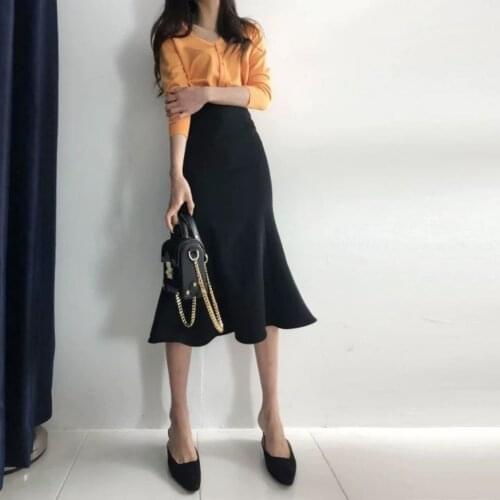 2021 New Women High Waist Midi Skirts Plus Size Ruffles Office OL Skirt Fashion Package Hip Mermaid Skirts M127