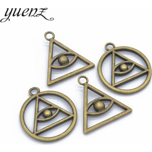 YuenZ 5pcs 2 color Antique Silver color triangle Charms Pendant DIY Handmade Jewelry Accessories I117