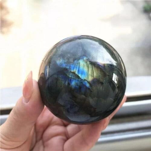 1PC 55mm-60mm Polished Natural Labradorite Quartz Sphere Healing Crystal Ball