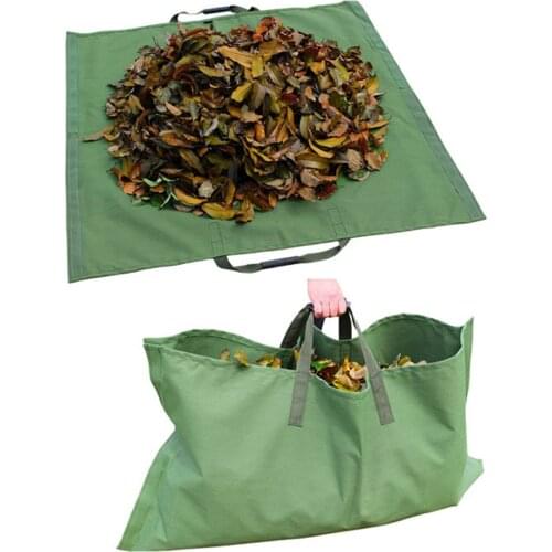 2 in 1 Leaves Storage Bag Multipurpose Heavy Duty Trash Collecting Mat Reusable Canvas Bag for Garden Courtyard Lawn ALS88