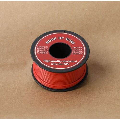 35m Hook-up Stranded Wire 22 AWG with UL3132 Flexible Silicone Wire Rubber Insulated Tinned Copper 300V Electrical Wire for DIY
