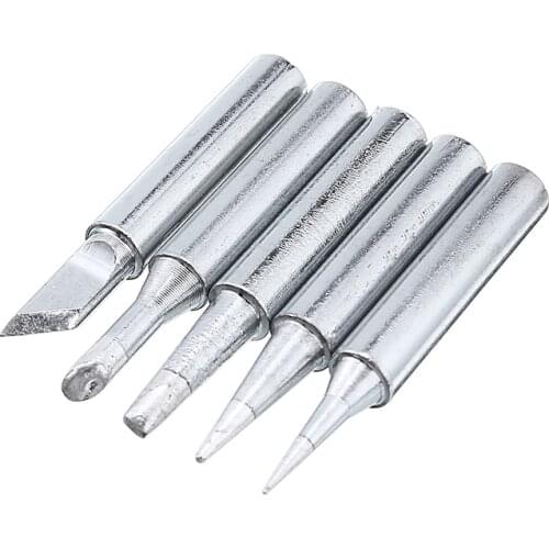 5pcs/set Lead-free 900M-T Metal Solder Soldering Iron Tips for Hakko Soldering Rework Station Repair Tools Set
