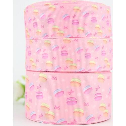 9mm/16mm/22mm/25mm/38mm/57mm/75mm pink cartoon Macaro grosgrain ribbon 10/25/50 yards DIY gift wrap sewing wedding decor ribbon
