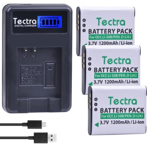 3pc li50b Li-50B LI50B Li-ion Battery+LCD USB Charger for Olympus Mju 1020 SP-800UZ Stylus 1010 u 1010 Ricoh CX3