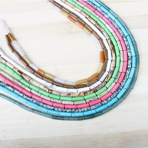 Natural Stone Loose Beads Semi-precious Stones Tube Beads For Jewelry Making Necklace Bracelet 4*13mm Whosale price