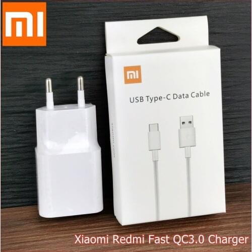 XiaoMi RedMi Note 7 8 Fast Charger Original QC3.0 18W Quick Travel Wall Charge adapter Usb C Cable for Mi 8 6 A1 A2 Poco F2 F1
