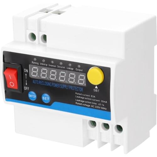Household 16A 63A Single-Phase Automatic Reclosing Leakage Protector Electric Source Protecting Device