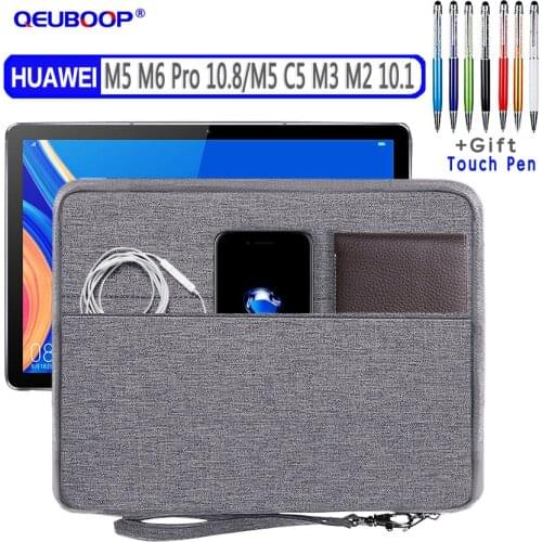 Tablet handbag For Huawei Mediapad M5 M6 Pro 10.8 case sleeve For Huawei M5 M3 Lite 10.1 C5 M2 10 Stand pouch cover Funda Capa