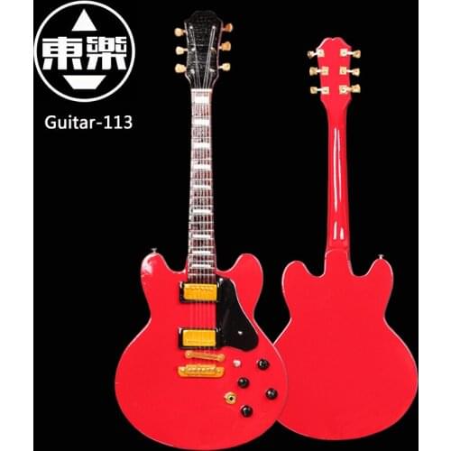 Wooden Handcrafted Miniature Guitar Model guitar-133 Guitar Display with Case and Stand (Not Actual Guitar! for Display Only!)