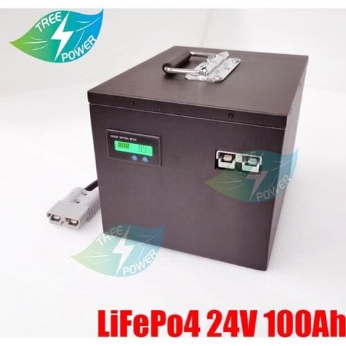 24V 100AH lifepo4 Battery Electric bicycle Voltage display for 4800W Solar Forklift EV AGV UPS + 29.2v 10A Charger