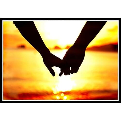 DIY 5D diamond painting round diamond hand in hand couple embroidery mosaic home decoration pattern