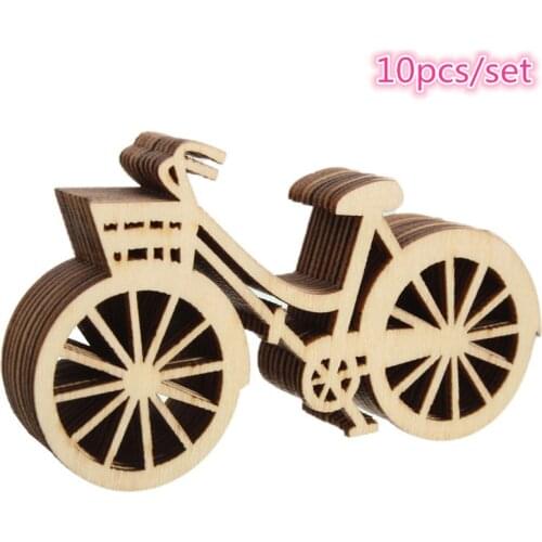 Vintage Wooden Bicycle Ornament 10Pcs/Set DIY Handmade Bike Crafts Party Birthday Wedding Christmas Decorations for Home Navidad