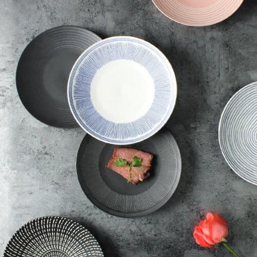 Nordic Style Ins Retro Western-style Plate Creative Household Steak Plate Underglaze Dessert Plate Restaurant Tableware Plate