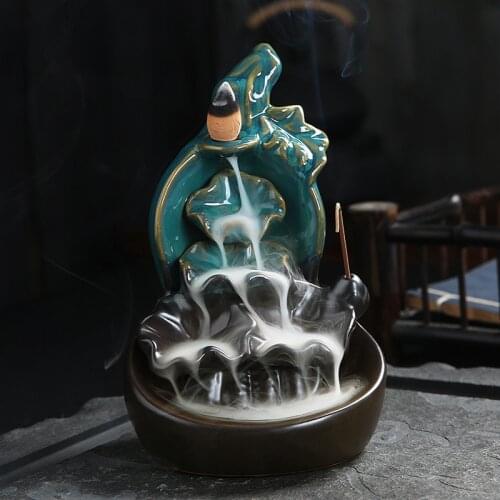 Classic Backflow Incense Burner Fountain Waterfall Ceramics Incense Holder Olores Para La Casa Multiple Decorations for Home