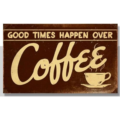 Coffee, Retro Replica Vintage Style Metal Tin Sign Gift Cafe 8x12