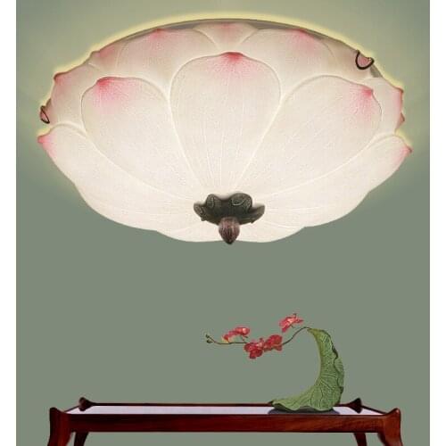 Creative Lotus Classical New Chinese Ceiling Lamp Hotel Living Room Bedroom Aisle Balcony Household Round Flower Ceiling Lamp