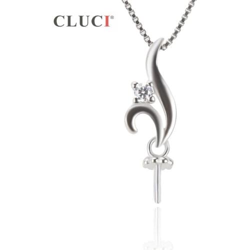 CLUCI Sterling Silver DIY Pearl Pendant Fit 7mm Pearl Necklace Pendant Party Jewelry For Women and Girls SP234SB