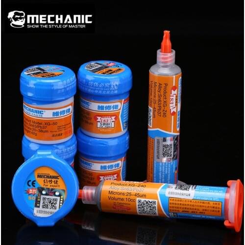 Original MECHANIC Solder Flux Paste Tin Cream SMD SMT BGA Tools Sn63/Pb37 20-28um 25-45um Welding Paste Flux for Soldering