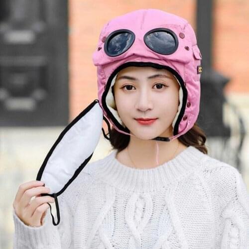 Fashion Warm Cap Winter Men Original Design Winter Hats For Women Kids Waterproof Hood Hat With Glasses Face Cover Bonnet 2020