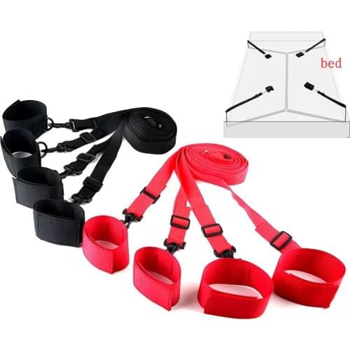 Nylon Sex Handcuffs Bdsm Bondage Erotic Under Bed BDSM Bondage Restraint Strap System Sex Toys for Adults Wrists Ankle Cuffs