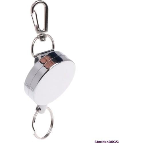 2021 New Fishing Zinger Retractor Key Ring Reel Holder Retractable Steel Cable Full Metal