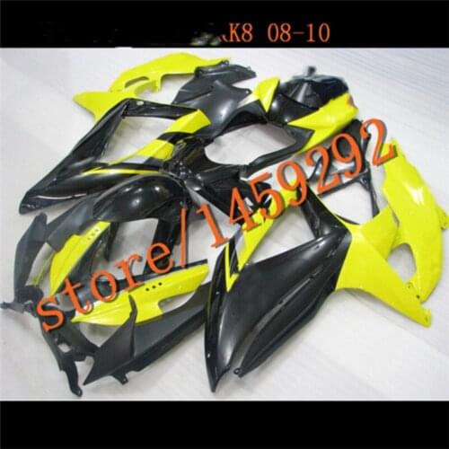 Fairings For Yellow Black A HOT 08-10 GSXR750 2008 2009 2010 GSXR 600 750 mold GSXR600 08 09 10 Fairing