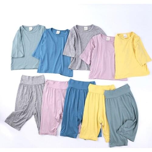 Spring Autumn 2pcs Children Clothing Of Sleepwear Pure Cotton Childrens Pajamas Set Casual Baby Boys Girls Clothes Sets