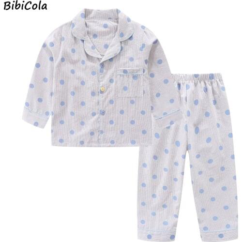 Boys Girls Pajamas Autumn Long Sleeve Children Sleepwear Set Washed Cotton Pajamas Set Boys Pyjamas Sets For Kids Nightwear Set