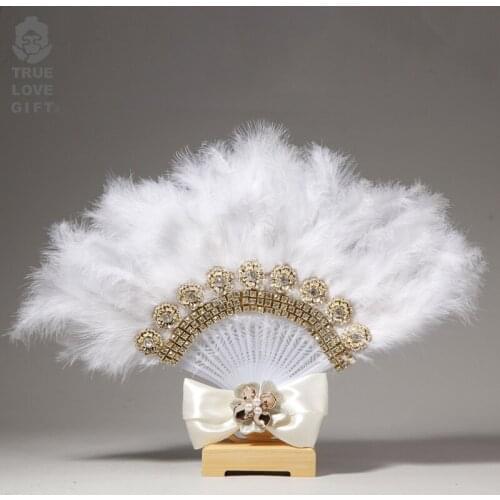 Custom Hand Fan Wedding Lace Feather Fan for Wedding Home Decorative DIY Handmade Fan Bride Decoration Abanicos Para Boda Favors