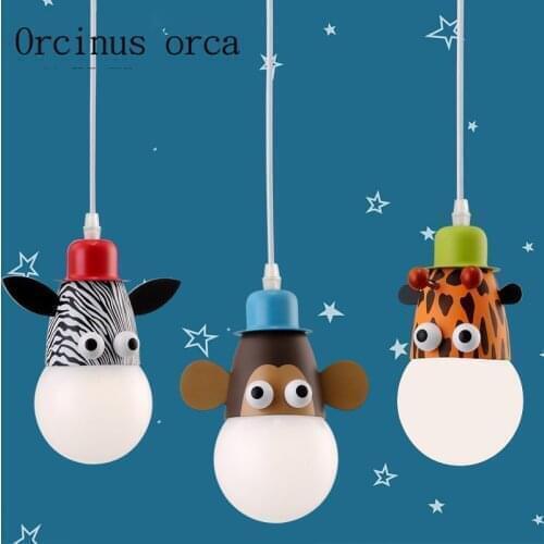 Lovely childrens room chandeliers boys and girls bedroom cartoon simple creative personality LED lights free shipping