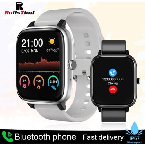 Rollstimi 2021Smart Watch Ladies Heart Rate Blood Pressure Sport Watch Men Woman Waterproof Lady smart bracelet Android and IOS