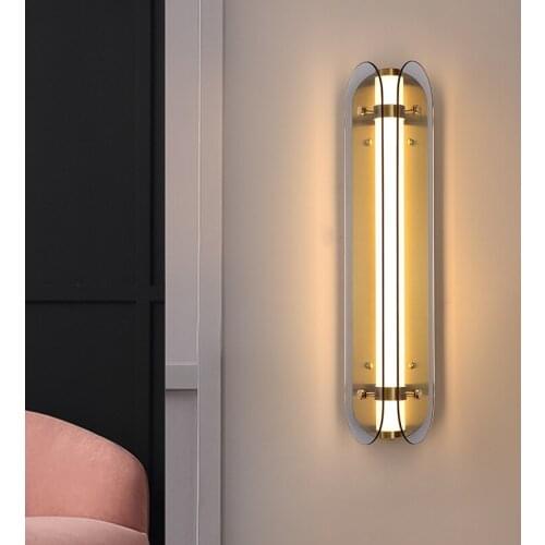 Modern Led Wall Lamp Designer Glass Mirror Light For Living Room Bedroom Study Corridor Bedside Lamp Nordic Decor Loft Wall Lamp