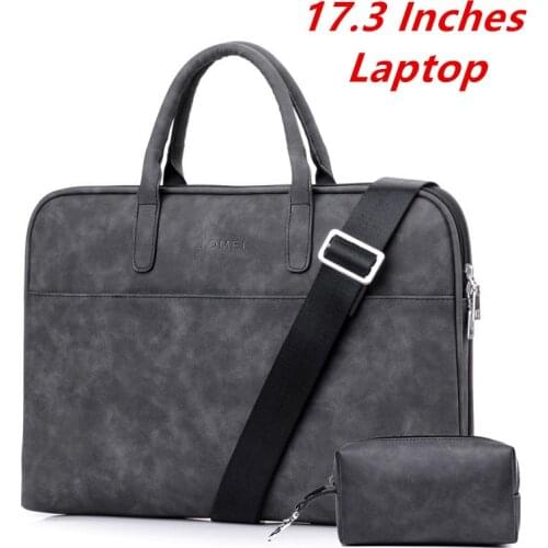 17 inches 17.3" Laptop Computer Bag Beautiful Simple Fashion Men Handbag Leather Business Women Briefcase