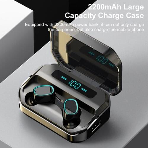 TWS Bluetooth V5.0 Earphones Wireless Headphones M8 Sports Waterproof Ear Buds Bluetooth Headsets 2200mAh Charging Box with Mic