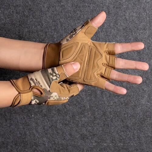 Outdoor Tactical Gloves Airsoft Sport Gloves Half Finger Military Men Non-slip Combat Gloves Shooting Hunting Riding S2104L