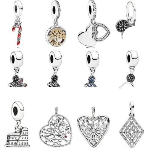 PDD DZ 14 925 Sterling Silver Spring New Charm Pendant with DIY Bracelet Necklace Jewelry Gift Carving Suitable for Women