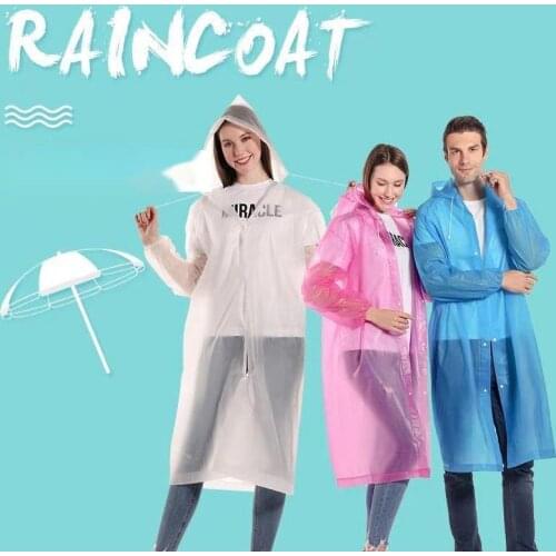 Waterproof Poncho Raincoat For Women And Man Transparent Outdoor Portable Folding Long Height Rain Coat Suit Hiking Solid Color