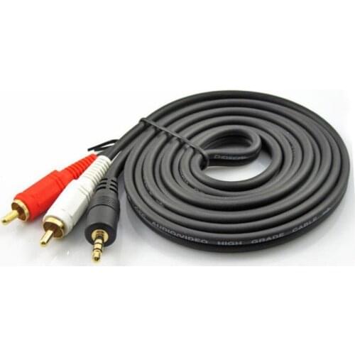High quality 5 meters 3.5 turn double lotus audio cable 3.5mm stereo turn double lotus head 3.5 one point two Data cable