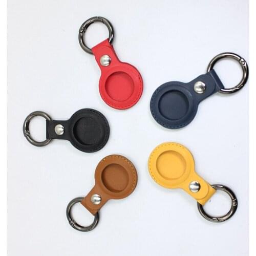 PU Leather Case Protective Cover for Apple Airtags Location Tracker Protector Sleeve For AirTags with Keychain