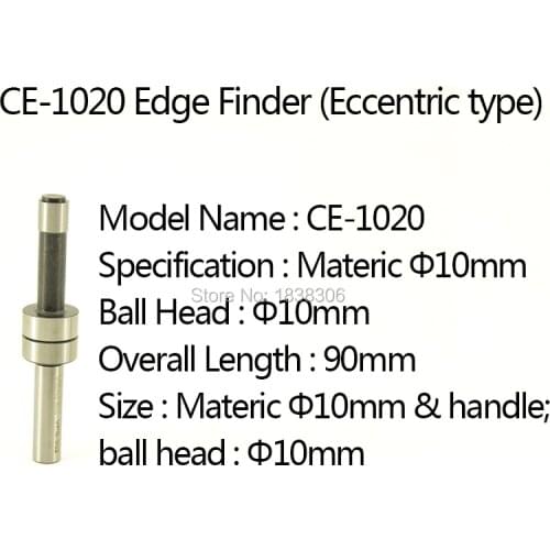 1PCS Mechanical Eccentric type Edge Finder CE-1020 10MM for Milling Lathe Machine Touch Point Sensor including Milling Cutter