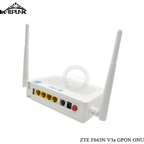1pc Original New ZTE F663NV3a GPON 1GE+ 3FE+Tel+USB+2.4G Wifi ONU ONT English Firmware 2 Antenas FTTH Modem Router With Boxes