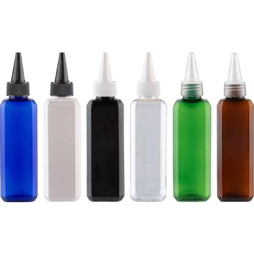 100ml Refillable Plastic Containers With Pointed Mouth Lids 100cc x 50 DIY PET Bottles For Travel Packaging Cosmetic Tools