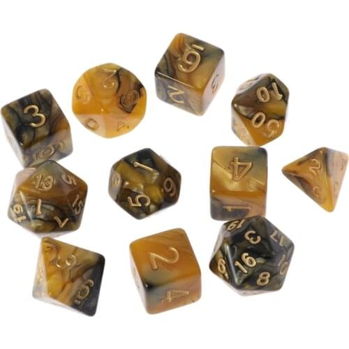 11Pcs D4 D6 D8 D10 D12 D20 Sided Dices For RPG DND D&D Set