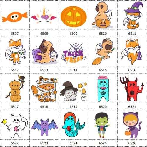 30 Pcs Planar Resin Flatback New Arrival Halloween Cartoon Resin for Crafts Jewelry Making Birthday Girl DIY Accessories