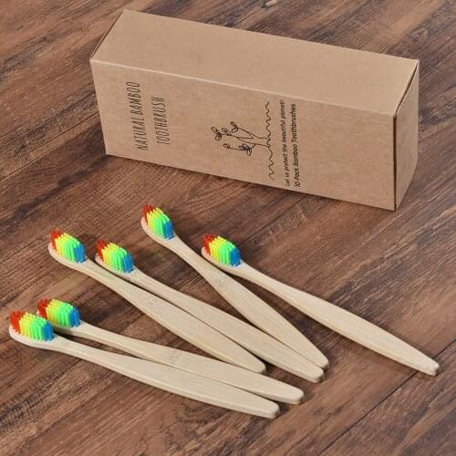 50-Pack Vegan Soft Bristle Toothbrush Bamboo Toothbrush cepillo dientes Natural Eco Capitellum Bamboo Fibre Bamboo Toothbrush